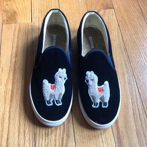Like new! Soludos Velvet Llama Sneaker (like Vans)